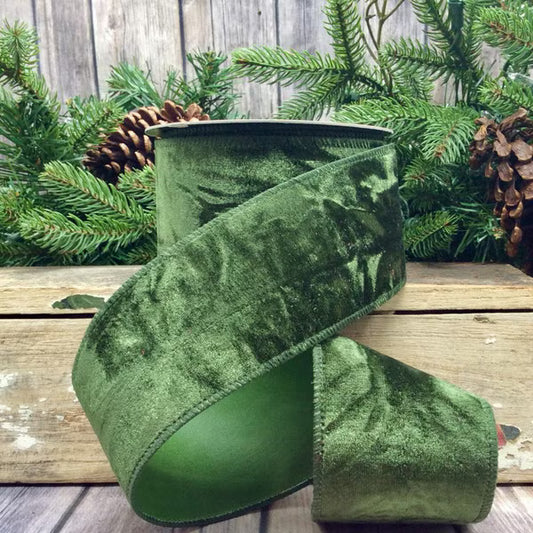 Hunter Green Crushed Velvet Ribbon