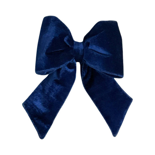 12" x 15" Plush Midnight Blue Velvet Bow