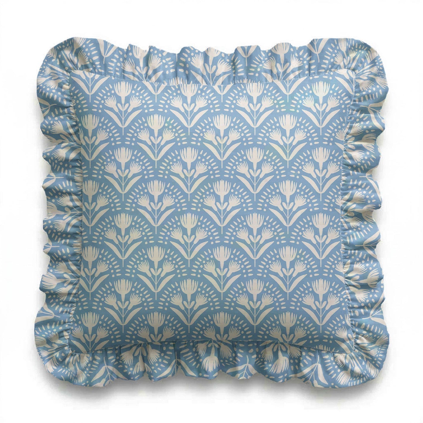 Serena Floral Ruffled Pillow