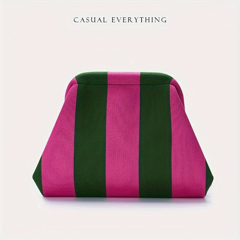 Stripe Design Clutch Bag