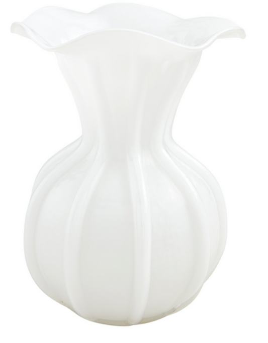 Ruffled Glass Vase Lg