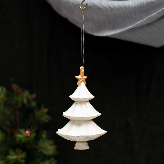 Spokane Tree Ornament White/Gold