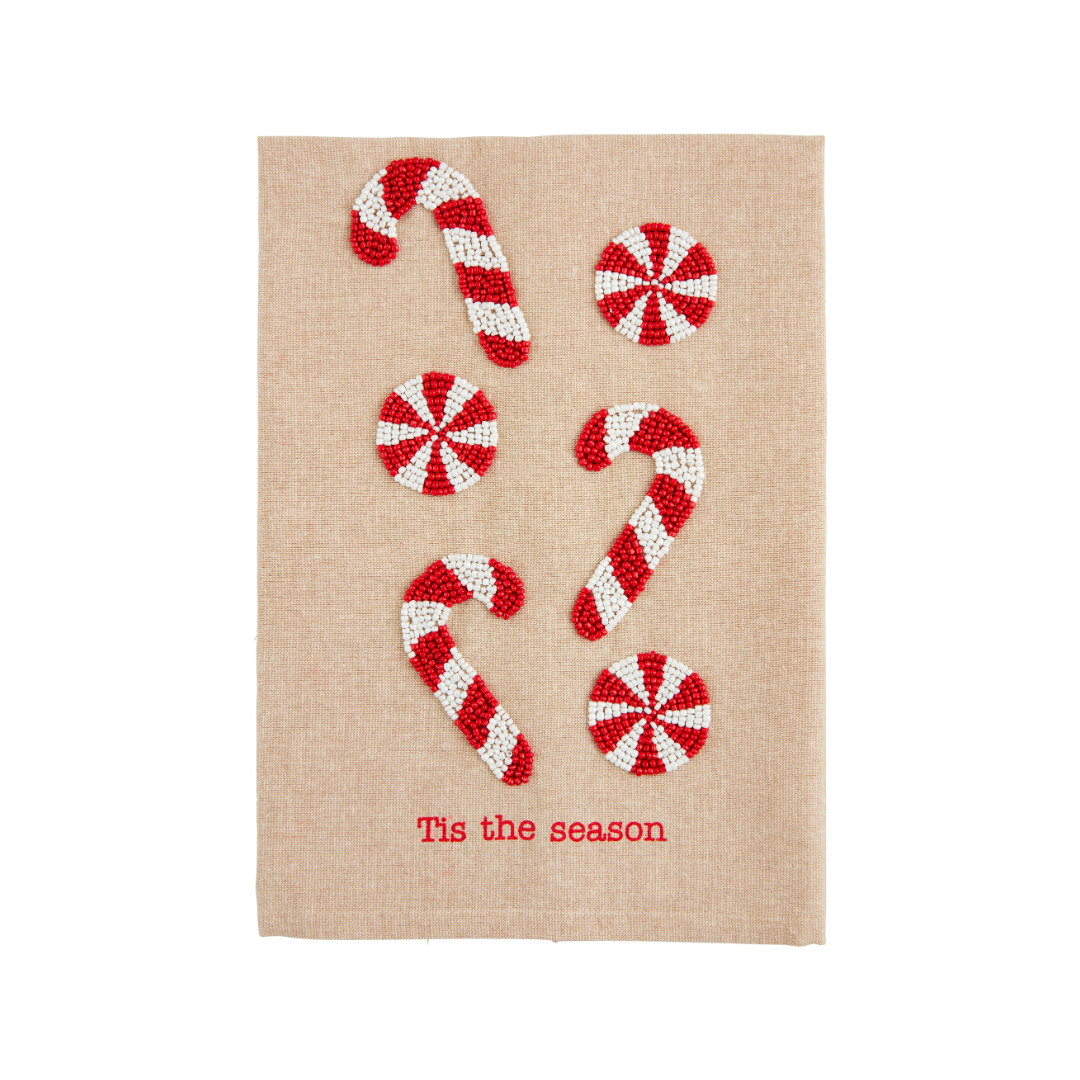 Candy Cane Christmas Bead Towel