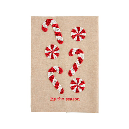 Candy Cane Christmas Bead Towel