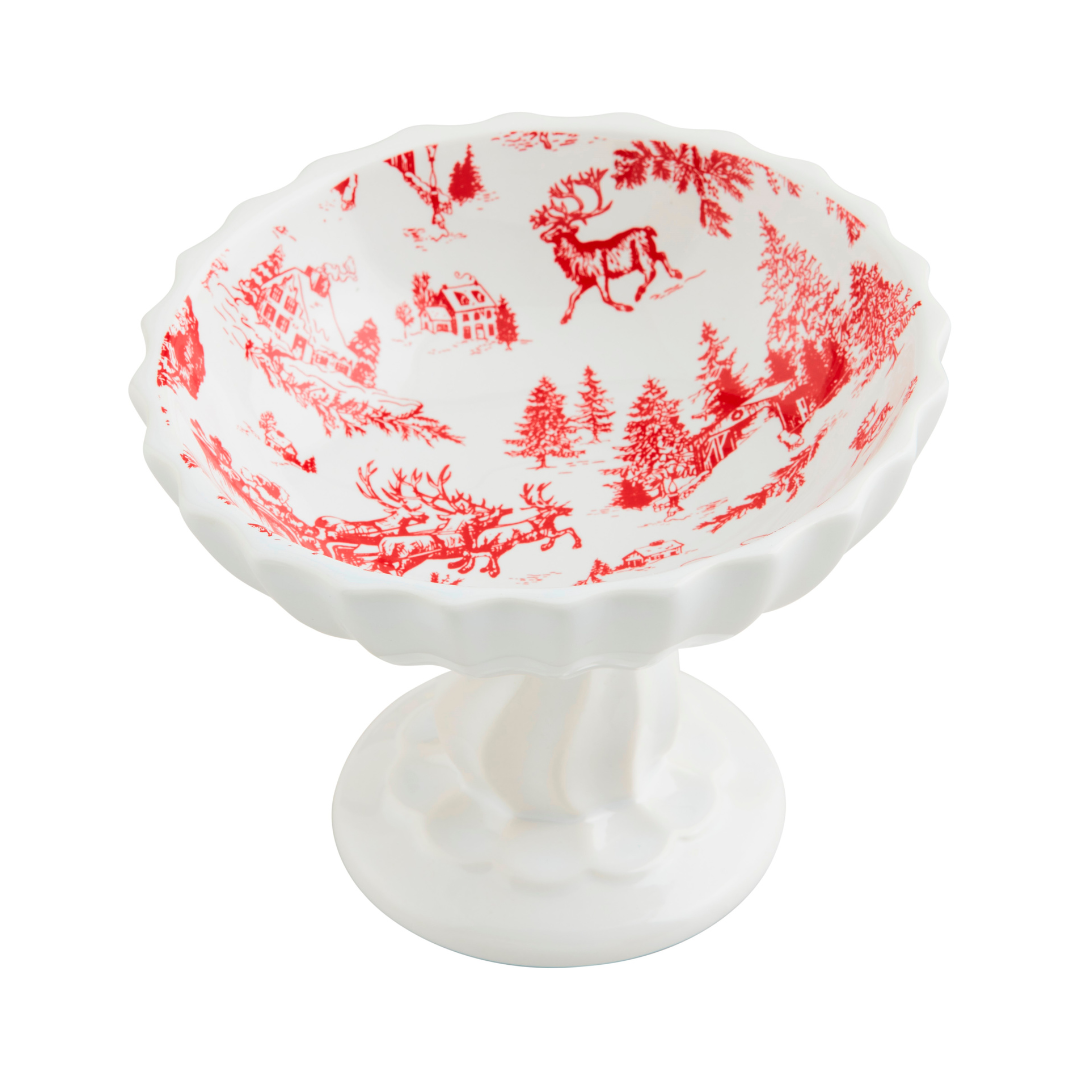 Toile Pedestal Candy Dish