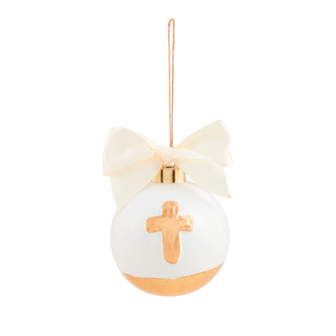 Cross Hand Painted Ornament