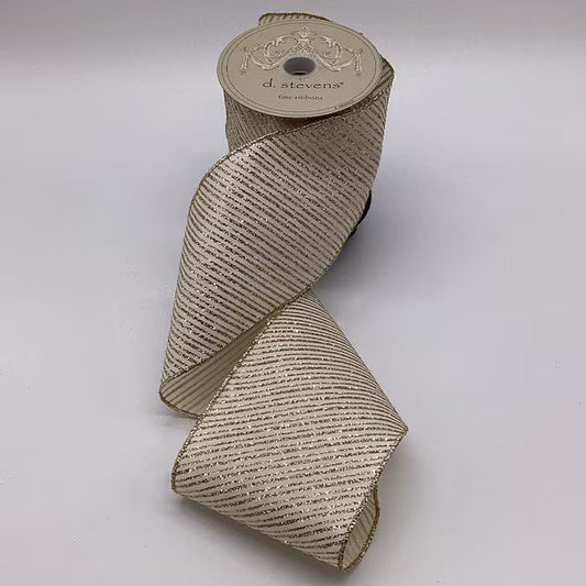 Satin Platinum Glitter Diagonal Mini Stripes