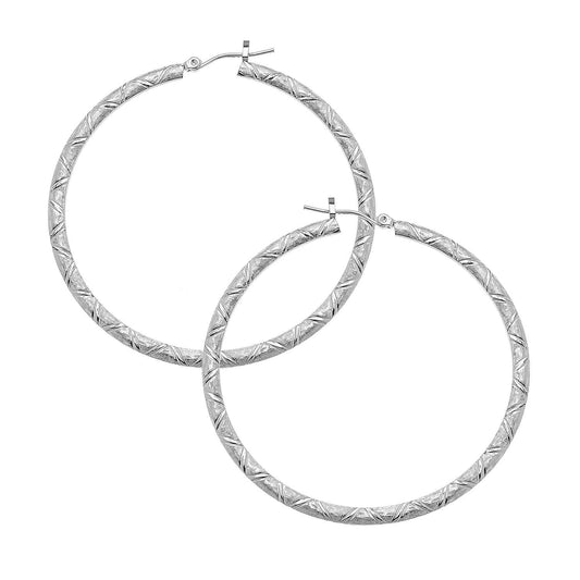 Silver Plated Hoop Earrings with Surgical Steel Wires