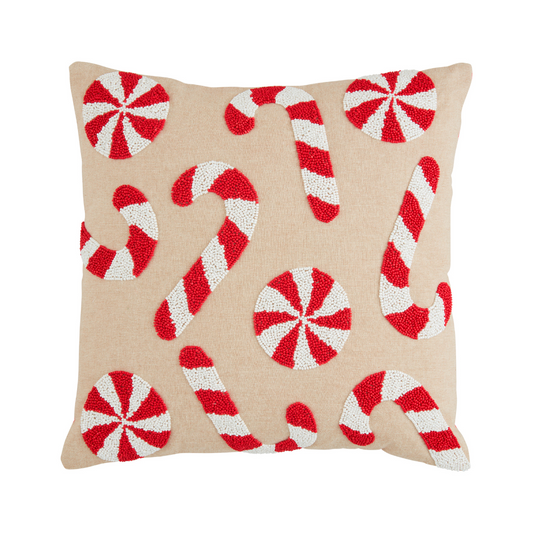 Candy Cane Beaded Pillow