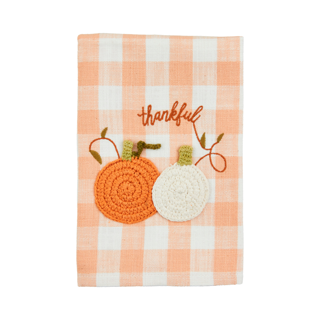 Thankful Crochet Pumpkin Towel