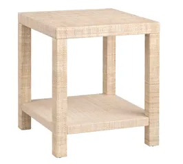 Raffia Display End Table