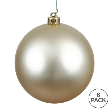 4" Champagne Matte Ball Ornament