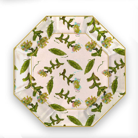 Flor Rosa Glass Plate