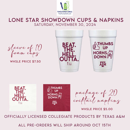 Texas A&M - Thumbs  Up Horns Down 10 ct