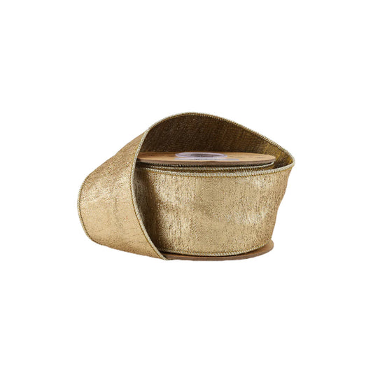 2 1/2" Gold Metallic Pleated Ribbon