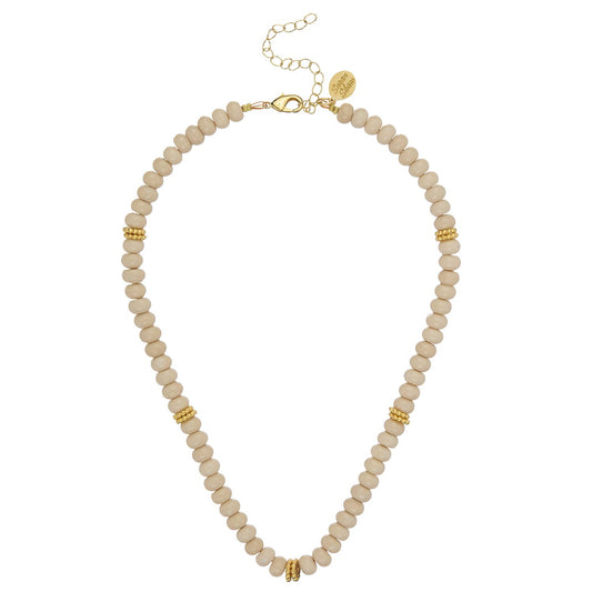 Sand and Gold Bead Necklace