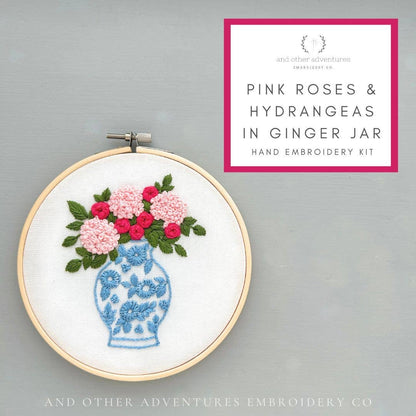 Embroidery Kit - Pink Roses