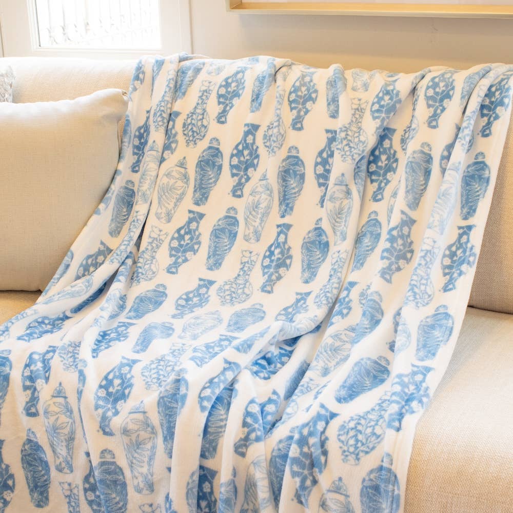 Blue Chinoiserie Throw