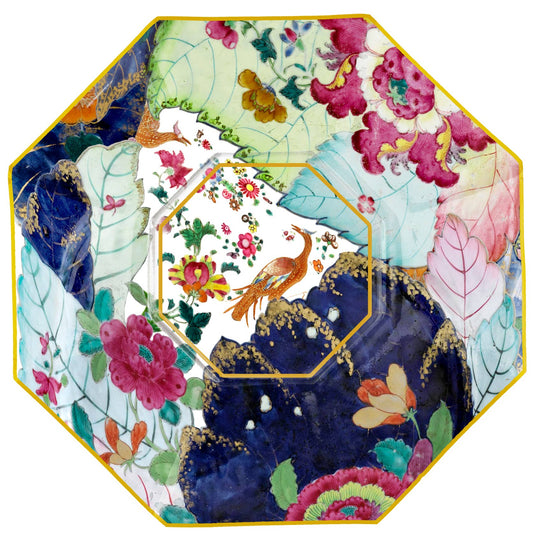 Tobacco Leaf Decoupage Glass Plate