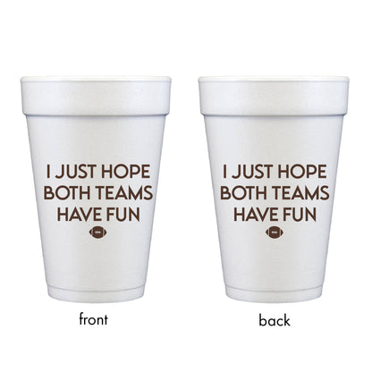 Both Teams Have Fun Styrofoam Cup 10 Ct