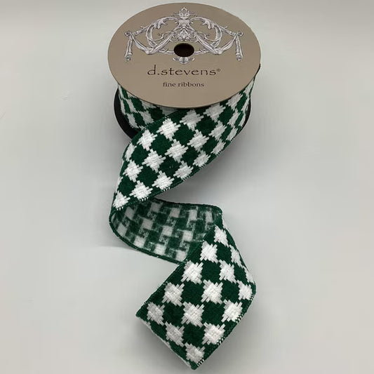 Christmas Sweater Checks, Green/White
