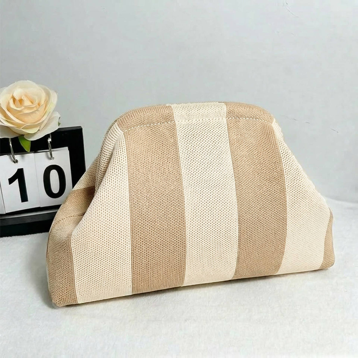 Stripe Design Clutch Bag