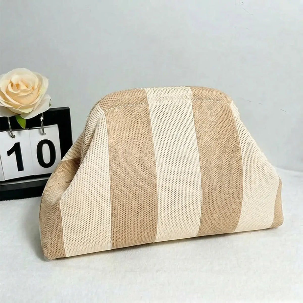 Urban Chic Striped Bag - Tan