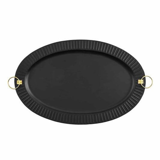 Black oval tray