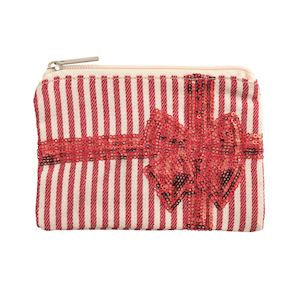 Bow Sequin Zip Pouch