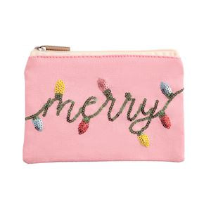 Merry Sequin Zip Pouch
