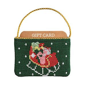 Sleigh Needlepoint Gift Card Pouch