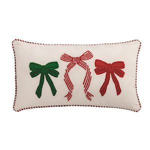 Bow Whimsey Embroidered Pillow
