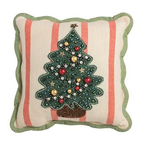 Tree Mini Beaded Pillow