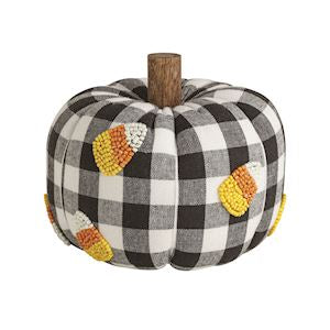 Candy Beaded Pumpkin Pillow