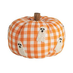 Ghost Beaded Pumpkin Pillow