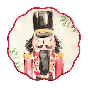 Red Nutcracker Dessert Plate