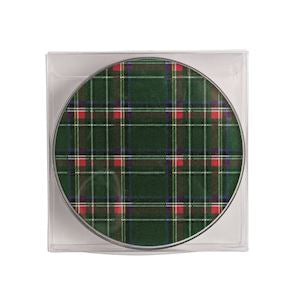 Green Tartan Coaster Set