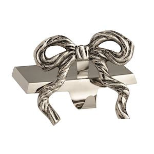 Silver Bow Stocking Holder