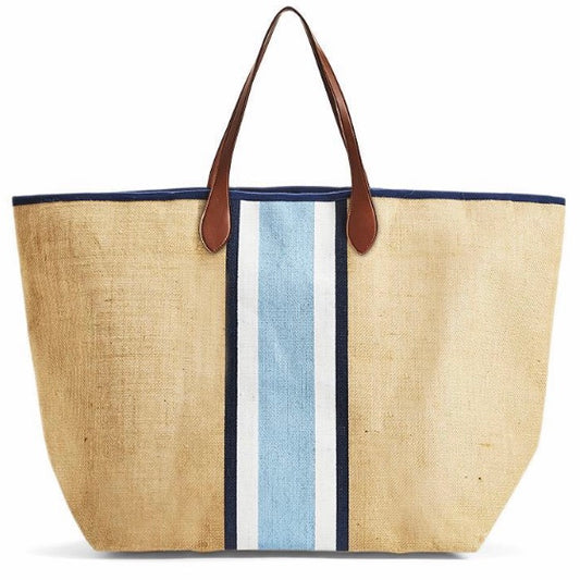 Santorini Jute Tote - Light Blue