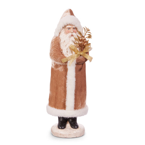 17.25" Champagne Velvet Santa