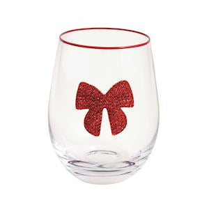 Bow Beaded Wine Glass