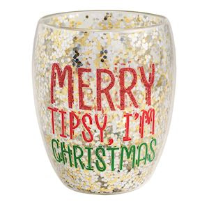 Snow Is Falling Confetti Wine Glass Set