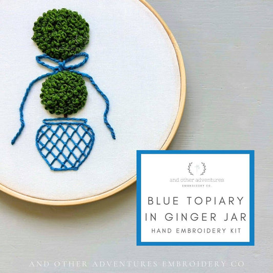 Embroidery Kit - Blue Topiary