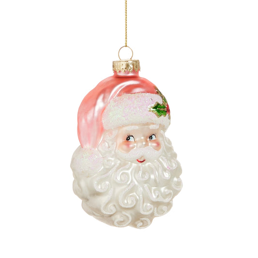 Pink Santa Head Ornament