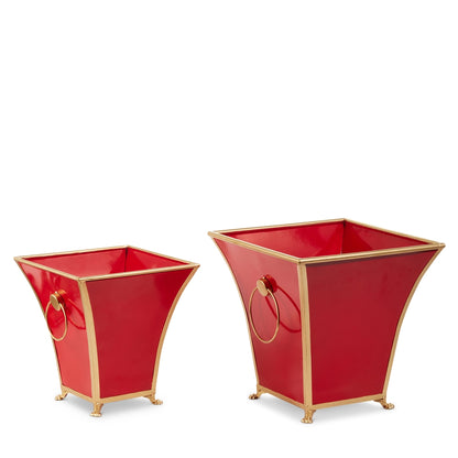 Red And Gold Cache Pot - Small
