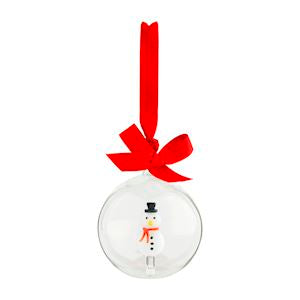 Snowman Handblown Glass Ornament