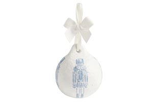 Blue Nutcracker Papier-Mache Ornament