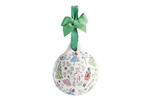 Tossed  Pattern  Nutcracker Papier-Mache Ornament