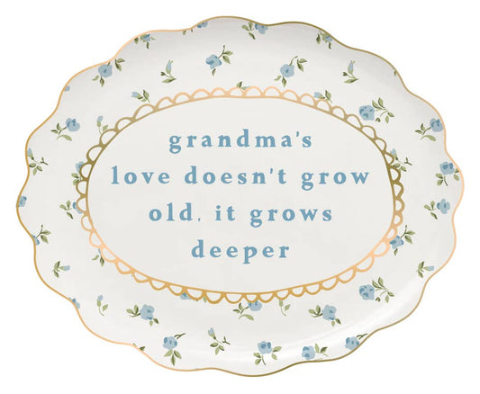Grandma's Love Scallop Ceramic Tray