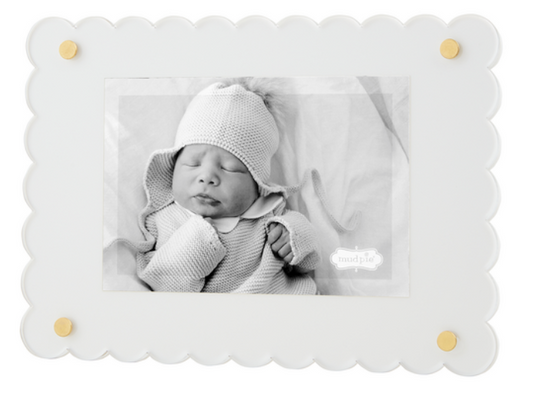 Scalloped White Acrylic Frame